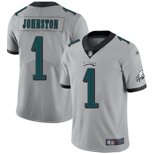 Men Philadelphia Eagles #1 Cameron Johnston Limited Silver Inverted Legend NFL Jersey Football->women nfl jersey->Women Jersey
